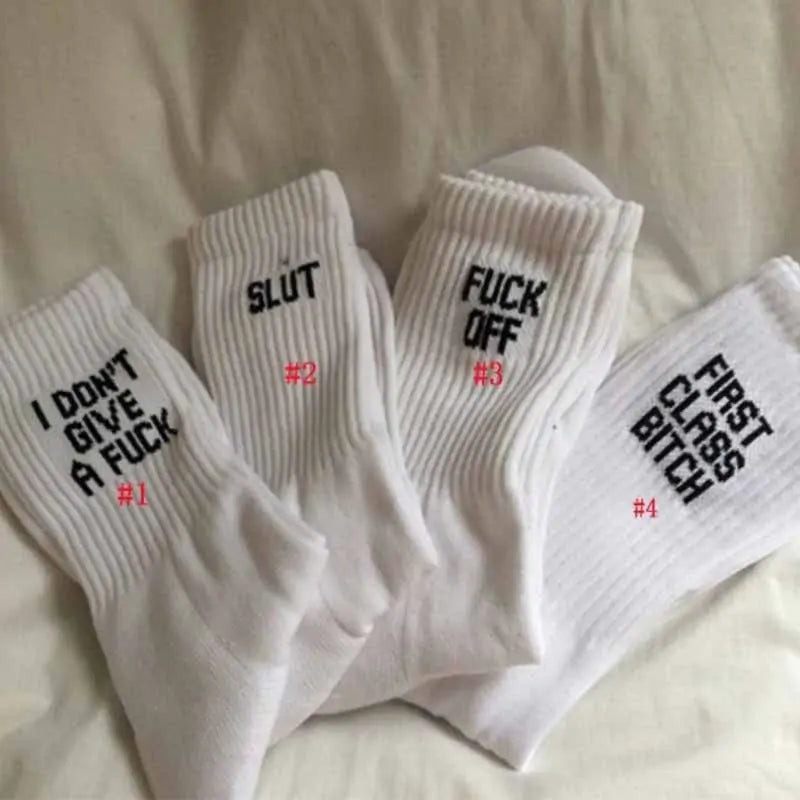 Hip Hop Humor Printed Crew Socks